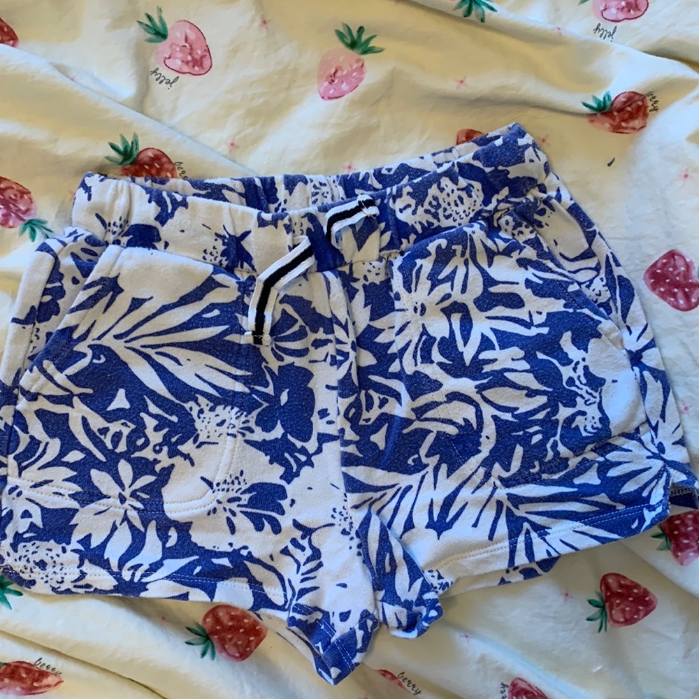 J.Crew Crewcuts Girls Blue Patterned Sweat Shorts